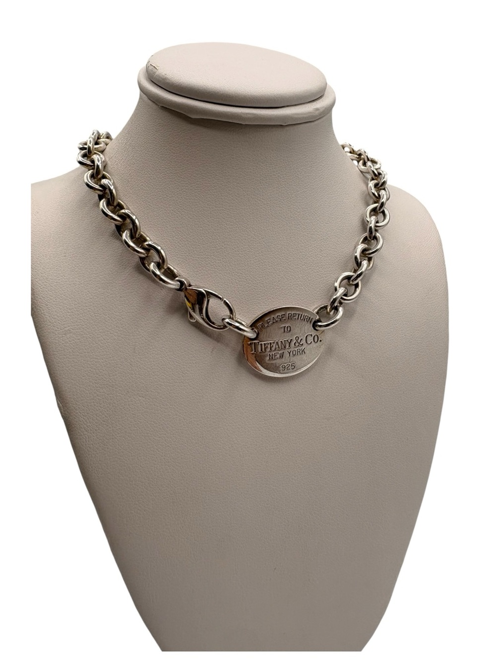 Tiffany & Co. Oval Tag Necklace- Sterling Silver